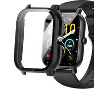 Blueshaweu Custodia protettiva per smartwatch Nerunsa P66D da 1,85", custodia rigida in policarbonato con pellicola protettiva in vetro (nero)