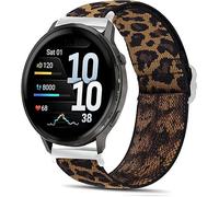 Blueshaweu elastico intrecciato Cinturino per Garmin Venu 4, cinturino di ricambio elastico intrecciato regolabile Compatibile per Garmin Venu 4 41mm, 45mm (Stampa leopardata, 18mm)