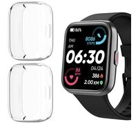 Blueshaweu ID208 Plus Smart Watch Case, Soft All Around TPU Case con Pellicola Protettiva Schermo Compatibile per Quican/ENOMIR/Tensky/Fitpolo ID208 Plus Smart Watch-1,8" (Trasparente+trasparente)
