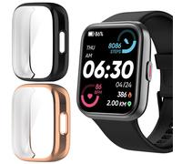 Blueshaweu ID208 Plus Smart Watch Case, Soft All Around TPU Case con Pellicola Protettiva Schermo Compatibile per Quican/ENOMIR/Tensky/Fitpolo ID208 Plus Smart Watch-1,8" (Oro rosa+nero)