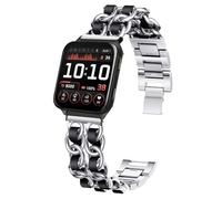 Blueshaweu Pelle chain Cinturino Compatibile per Garmin Venu X1 Smartwatch,Pelle chain in Acciaio Inossidabile Cinturino Compatibile con Garmin Venu X1 Smartwatch (Argento)
