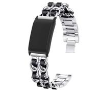Blueshaweu Pelle chain Cinturino Compatibile per WHOOP PEAK+Custodia protezione,Pelle chain in Acciaio Inossidabile Cinturino Compatibile con WHOOP 5.0 PEAK,LIFE MG,One, 4.0, 3.0 (Argento)