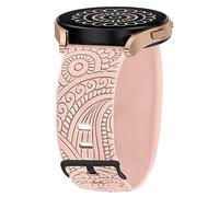 Blueshaweu Sekonda - Cinturino di ricambio in morbido silicone per Smart Watch, stile bohémien, con incisione, motivo floreale, compatibile con Sekonda Flex, Flex Plus/Motion, Motion Plus, 20mm