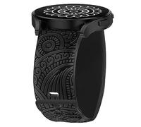 Blueshaweu Sekonda - Cinturino di ricambio in morbido silicone per Smart Watch, stile bohémien, con incisione, motivo floreale, compatibile con Sekonda Flex, Flex Plus/Motion, Motion Plus, 20mm