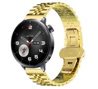 Blueshwaeu Cinturino Compatibile con OnePlus Watch 3 43mm,22mm Cinturino Acciaio Inossidabile Chiusura Pieghevole a Farfalla Link Bracelet Compatibile per OnePlus Watch 3,2,1 (Oro)