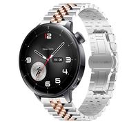 Blueshwaeu Cinturino Compatibile con OnePlus Watch 3 43mm,22mm Cinturino Acciaio Inossidabile Chiusura Pieghevole a Farfalla Link Bracelet Compatibile per OnePlus Watch 3,2,1 (Argento Oro rosa)