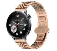 Blueshwaeu Cinturino Compatibile con OnePlus Watch 3 43mm,22mm Cinturino Acciaio Inossidabile Chiusura Pieghevole a Farfalla Link Bracelet Compatibile per OnePlus Watch 3,2,1 (Oro rosa)