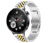 Blueshwaeu Cinturino Compatibile con OnePlus Watch 3 43mm,22mm Cinturino Acciaio Inossidabile Chiusura Pieghevole a Farfalla Link Bracelet Compatibile per OnePlus Watch 3,2,1 (Argento Oro)