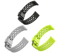 Blueshwaeu cinturino Compatibile per smartwatch W60,20mm,22mm cinturino in silicone con fibbia in metallo Cinturino sportivo compatibile con Blackview/IOWODO W60,R30 Pro,R50. (Nero+Grigio+Verde, 22mm)