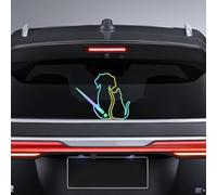 Blueshyhall Adesivo per tergicristallo dell'auto, per lunotto posteriore, per bambini, per cani, per cani e gatti, per tuning (gatto e cane)