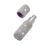 Blueshyhall Spruzzatore di profumo glitterato, bottiglie vuote di profumo da riempire, 10 ml, imbottigliatore per profumo, da viaggio, mini organizer per profumi con strass di cristallo (argento)