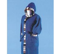 Bluesì Accappatoio Bambino Spugna in Cotone con Cappuccio Taglia 7/8 anni Tinta Unita con Bordo stampato colore Blu - Nizza