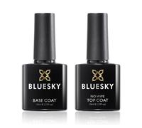 Bluesky Base e Top Coat Semipermanente 2PCSx10ML No Wipe Base e Top Coat Semipermanente, UV LED Soak off Smalti Semipermanenti Smalto Gel Unghie UV Manicure Set