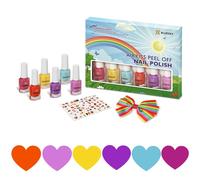 Bluesky Set di smalti per bambini per ragazze e ragazzi, non tossici a base d'acqua, 6 colori da 5 ml, fiocchi per capelli e unghie per bambini, set di smalti per unghie per bambini