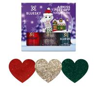 Bluesky Set di Smalti per Unghie per Bambini, Collezione Natalizia Verde, oro, Rosso. Smalto per Bambini Facile da Togliere, Non Tossico, a Base di Acqua, Inodore, Set Regalo 3 X 5 ml Con Adesivi.