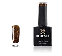 Bluesky Smalto Per Unghie Gel, Autumn Glow, Blz21, Marrone, Rosso, Buio, Luccichio (Per Lampade Uv E Led) - 10 Ml