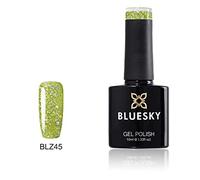 Bluesky Smalto Per Unghie Gel, Fresh Spring,Blz45, Verde, Oro, Luccichio, Neon (Per Lampade Uv E Led) - 10 Ml