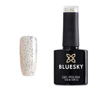 BLUESKY Smalto Per Unghie Gel, Ooh La La, Sp20, Bianca, Argento, Luccichio (Per Lampade Uv E Led) - 10 Ml