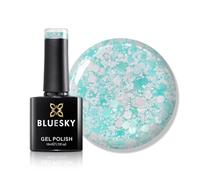 Bluesky Smalto per unghie in gel da 10 ml, al neon glitterato turchese con glitter per manicure da 21 giorni, uso professionale, in salone o a casa, richiede indurimento sotto una lampada