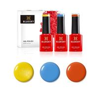 Bluesky Smalto semipermente per Unghie Kit in Gel. Bicycle Yellow 80576, Digi-Teal 80613 and Orange Sweetie A012. 3 X 5Ml (Soak off UV/LED Gel) Giallo - 15 ml