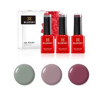 BLUESKY Smalto semipermente per Unghie Kit in Gel, Fall Essentials, Sage Scarf 80570, Field Fox 80594, Marsala KA4036, 3 X 5 ml (Soak off UV/LED Gel) Grigio, Verde, Rosa - 15 ml