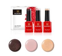 Bluesky Smalto semipermente per Unghie Kit in Gel, Nude Powder. Iced Pink A050, Candy Sand Sr34, Mocca Shimmer A014. 3 X 5Ml (Soak off UV/LED Gel) Marrone, Rosa - 15 ml