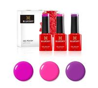 Bluesky Smalto semipermente per Unghie Kit in Gel, Party Pinks. Blackcurrant Neon13, Lollipop 63909, Cherise Neon06. 3 X 5Ml. (Soak off UV/LED Gel) Rosa, Viola - 15 ml