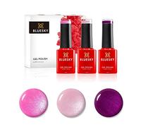 Bluesky Smalto semipermente per Unghie Kit in Gel, Pink Powder. Tango Passion 80580, Grapefruit Sparkle 80546, Honeysuckle Sj16. 3 X 5Ml. (Soak off UV/LED Gel) Rosa - 15 ml