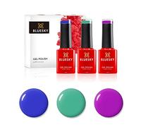 Bluesky Smalto semipermente per Unghie Kit in Gel, Rainbow Unicorn. Percipitation Dc112, Purple Pleasure Neon28, Blue Eyeshadow 80639. 3 X 5Ml. (Soak off UV/LED Gel) Blu, Viola, Verde - 15 ml