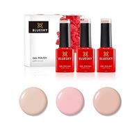 Bluesky Smalto semipermente per Unghie Kit in Gel, Soft Nudes. Sun Cream A082. Lap Dance Nd12, Powder My Nose 80567. 3 X 5Ml. (Soak off UV/LED Gel) Rosa - 15 ml