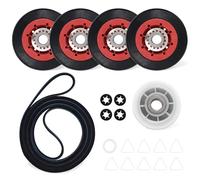 BlueStars 4392067 27 Kit di riparazione asciugatrice per Whirlpool KitchenAid essiccatori, WPW10314173 tamburo rullo 661570V cinghia 279640 puleggia folle - sostituisce 4392067RC 4392067VP 587637