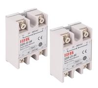 BlueStars Confezione da 2 relè a stato solido SSR-25AA ingresso CA 80-250V, uscita AC 24-380V, modulo semiconduttore monofase 25A