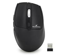 BLUESTORK M-WL-R2-B, Mouse wireless 2,4 GHz ricaricabile, o ricevitore USB, design ergonomico, silenzioso, 1600 DPI, compatibile con PC/Mac/computer portatile - NUOVO 2022 (nero)