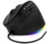 Bluestork Mouse ergonomico cablato verticale USB-A 1000-3600 DPI, 6 pulsanti LED RGB - ideale per destra, prevenzione della sindrome del mouse e delle tendinite, compatibile con PC e Mac