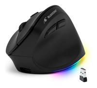 Bluestork - Mouse Verticale Senza Fili 2.4GHz + BT - Ricaricabile Mouse Ergonomico - DPI Regolabile 800-2400DPI - 6 Pulsanti LED RGB - Prevenzione della Sindrome del Tunnel Carpale - PC/Mac/IPAD