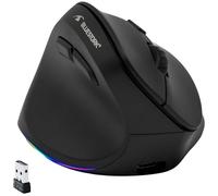 Bluestork - Mouse Verticale Wireless Ergonomico 4800 DPI RGB Sinis | Wireless 2.4GHz & Bluetooth, Ricaricabile, 800-4800 DPI, 6 Pulsanti LED RGB, Formato Verticale, Mancini