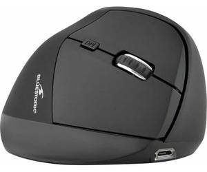 Bluestork - Mouse Wireless Ergonomico Verticale | Doppia Connessione 2.4GHz + Bluetooth, 800-3200 DPI, 6 Pulsanti, Ricaricabile - Riduce il Dolore a Mano e Polso