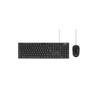 Bluestork - Pack Media Office - Pack Tastiera Mouse cablata USB - Tastiera AZERTY ergonomica e mouse cablato reattivo - Set di tastiera e mouse, silenzioso, connessione semplice, comfort - PC/Linux