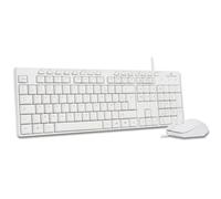 Bluestork - Pack Media Office - Pack Tastiera Mouse cablata USB - Tastiera AZERTY ergonomica e mouse cablato reattivo - set, silenzioso, connessione semplice, comfort - PC/LINUX