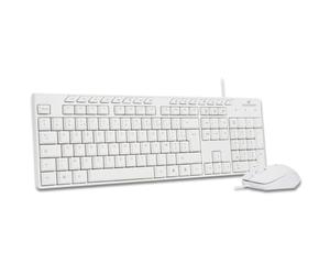 Bluestork - Pack Media Office - Pack Tastiera Mouse cablata USB - Tastiera AZERTY ergonomica e mouse cablato reattivo - set, silenzioso, connessione semplice, comfort - PC/LINUX