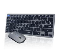 Bluestork - Set Mini V2 Tastiera Mouse Wireless Ricaricabile - Tastiera Wireless AZERTY FR & Mouse 1600 DPI - Doppia connessione: 2.4 GHz & Bluetooth - Autonomia 80H - Windows/Android/iOS