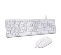 Combo tastiera e mouse cablati - BLUESTORK - KB Mac - Compatibile con Mac - Bianco