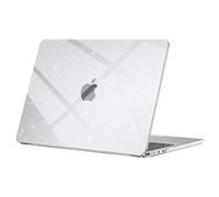 BlueSwan Compatibile con Cover MacBook Air 13 M4 M3 M2 2025 2024 2022, Custodia Mac Book Air 13,6 Pollici A3240 A3113 A2681 Plastica Rigida Laptop Case - Trasparente Scintillante