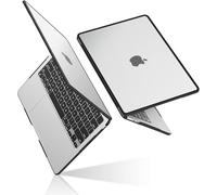 BlueSwan Cover compatibile con MacBook Air 15 Pollici M5 M4 M3 M2 2026 2025-2023 (A3448 A2941 A3114) con Touch ID, Custodia Rigida Traslucido per 15,3", Telaio in TPU- (Bordo Nero) Trasparente Opaco