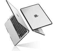 BlueSwan Cover compatibile con MacBook Air M1 13 Pollici A2337 A2179 A1932 (2020-2018) con Retina Display, Custodia Protettiva Rigida per MacAir 13,3 M1, Bordo in TPU - (Bordo Nero) Trasparente Opaco