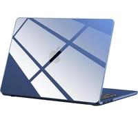 BlueSwan Cover Compatibile con Macbook Air M4 15 Pollici A3241 2025, M3 A3114 2024,M2 A2941 2023 con Touch ID, Mac 15'' Plastica Transparent Custodia Rigida Case - Crystal Mezzanotte