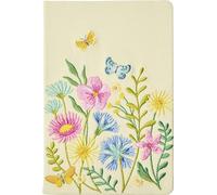 Blütenträume Notizbuch bestickt, A5 - 240 Seiten, beige: Toll als Journal oder Tagebuch. Notebook A5 dotted mit hochwertigem Leineneinband und farbenfroher Blumen-Stickerei