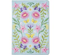 Blütenträume Notizbuch bestickt, A5 - 240 Seiten, mint: Toll als Journal oder Tagebuch. Notebook A5 dotted mit hochwertigem Leineneinband und farbenfroher Blumen-Stickerei