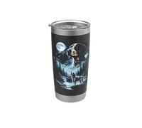 Bluetick Coonhound Howling to the Moon, cane retrò anni '90 Bicchiere termico in acciaio inox doppia parete