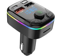 Bluetooth 5.0 Trasmettitore FM Auto PD Tipo-C Doppio USB Ambient Player MP3 Caricatore Tipo-C Senza Fili 18W Freephone PD QC3.0
